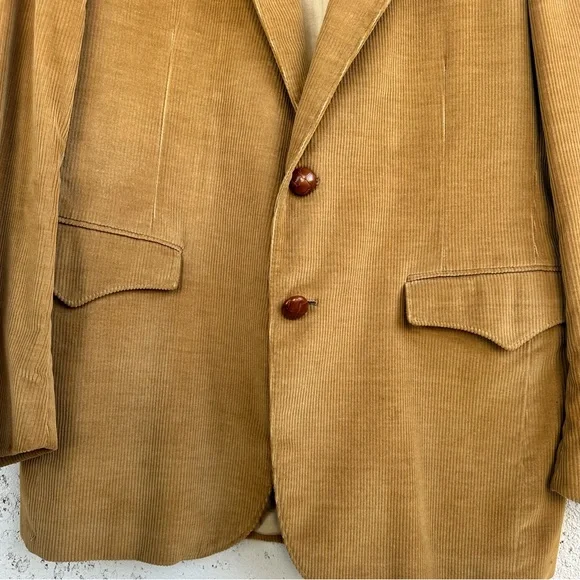 Vintage Farah Western Corduroy Sport Coat with Elbow Patches Camel Blazer, 42